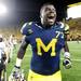 Michigan junior defensive tackle William Campbell celebrate after Michigan beat Notre Dame 35-31 during the first-ever night game at Michigan Stadium on Saturday. Melanie Maxwell I AnnArbor.com